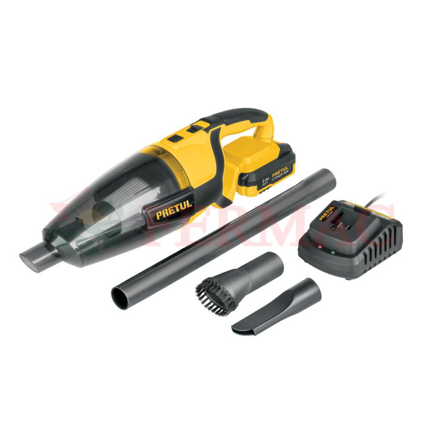 Aspiradora para auto, 20V, 1 batería 2Ah, PRETUL