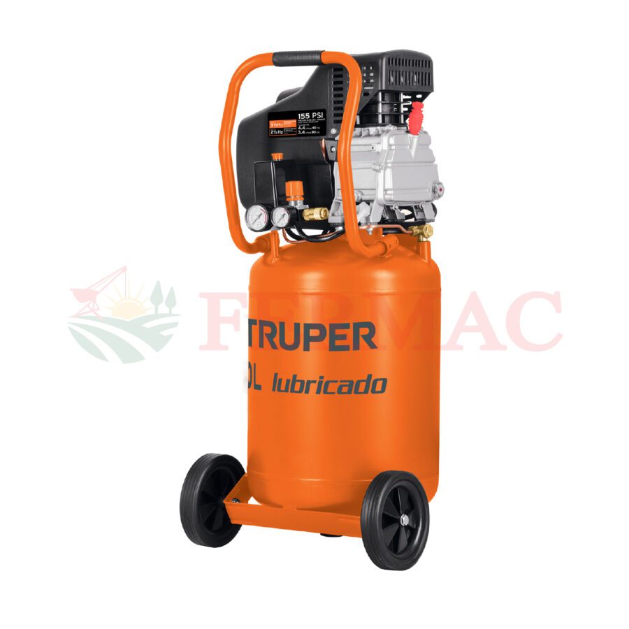 Compresor lubricado, 50L, 3-1/2HP, vertical, 127V, TRUPER