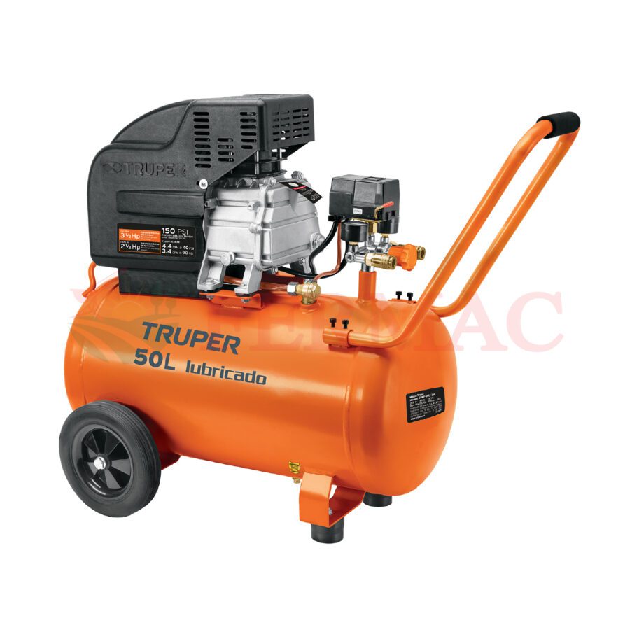 Kit Compresor lub, 50L, manguera y pistola grav,127V, TRUPER