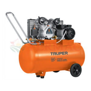 Compresor lubricado, de banda, 120L,4HP, horizontal, 220V, TRUPER