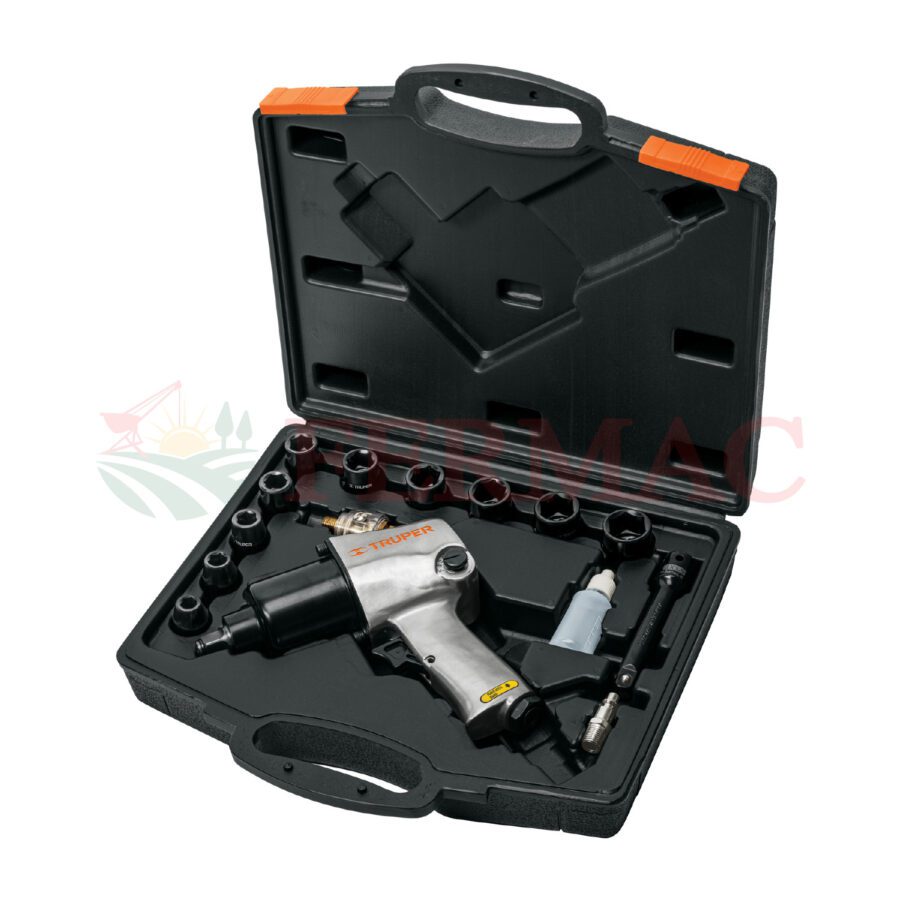 Kit de llave (pistola) de impacto 1/2" ind, estuche plástico