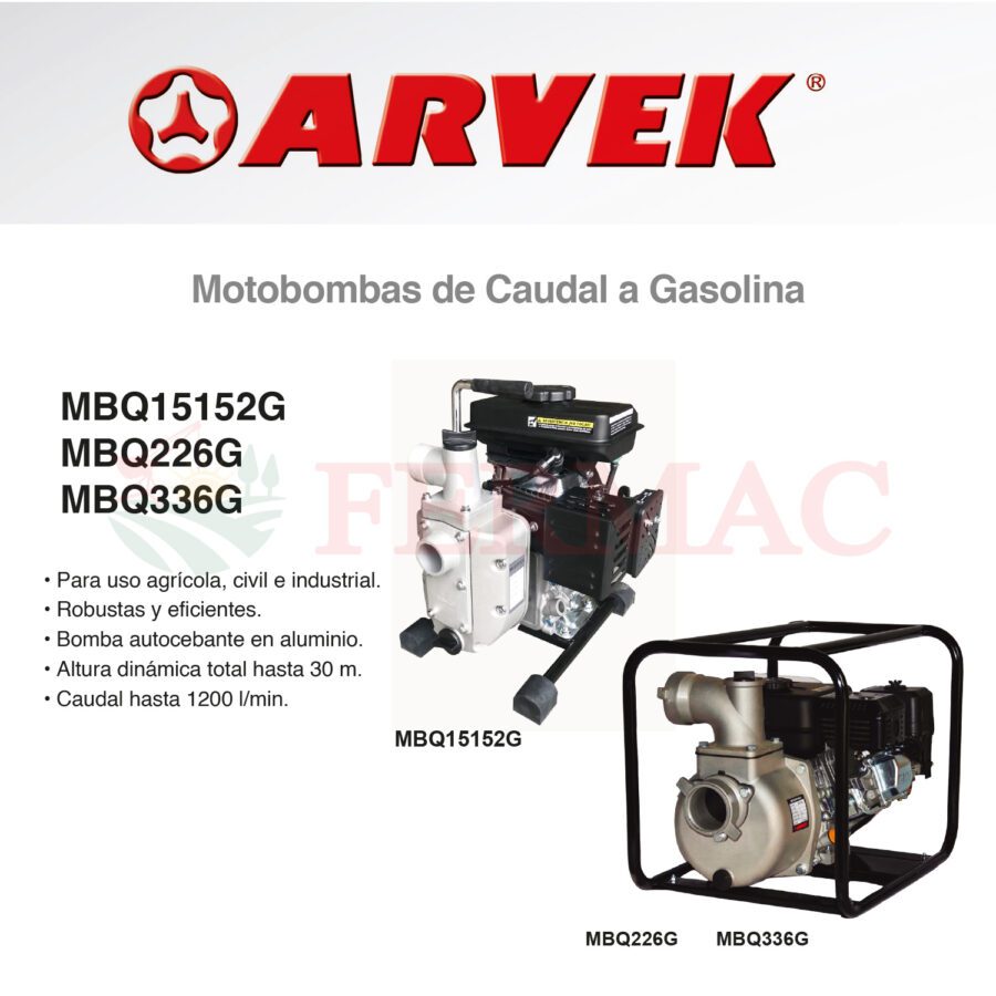 Motobombas de Caudal a Gasolina - ARVEK