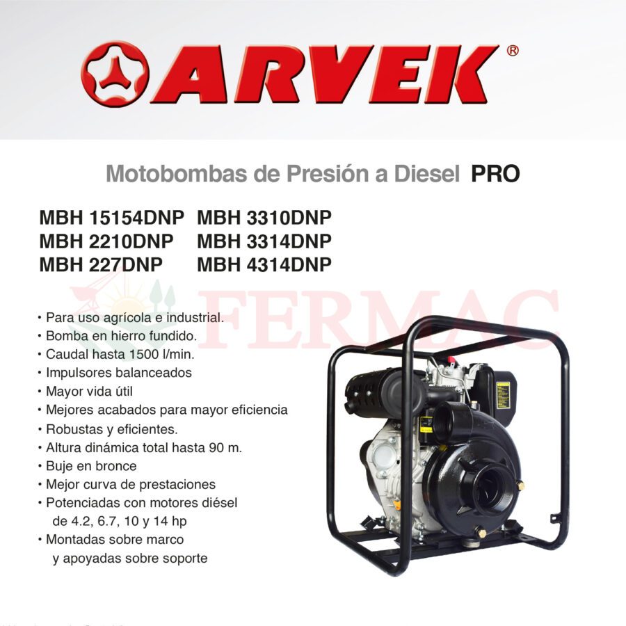 Motobombas de Presión a Diesel PRO - ARVEK