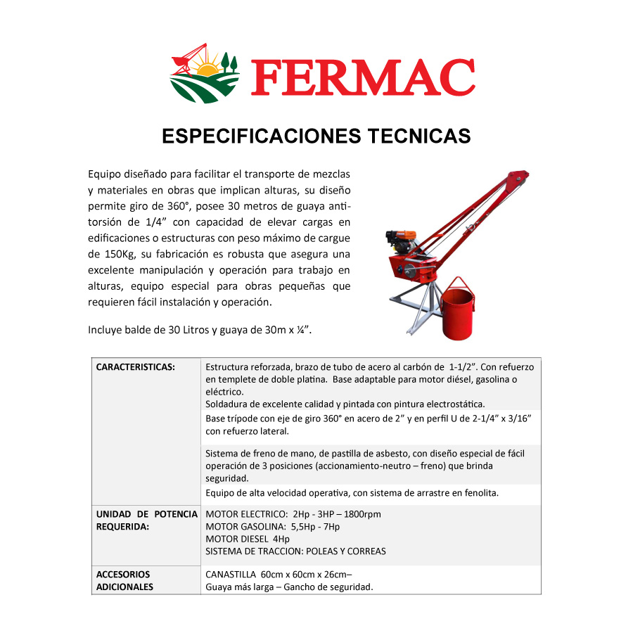 Pluma Grúa - Capacidad 150kg - Imagen 2